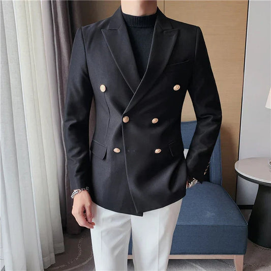 Blazer Masculino de Abotoamento Duplo F016