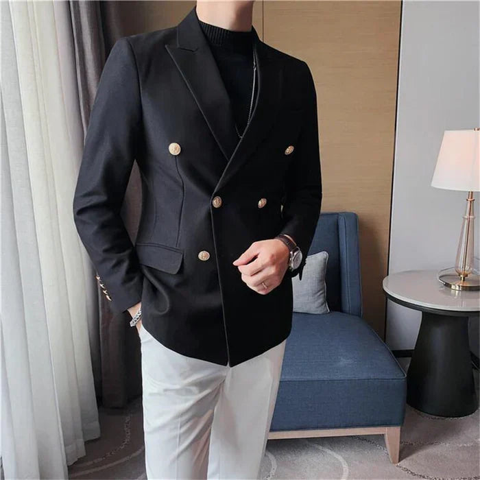 Blazer Masculino de Abotoamento Duplo F016