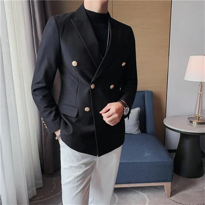 Blazer Masculino de Abotoamento Duplo F016