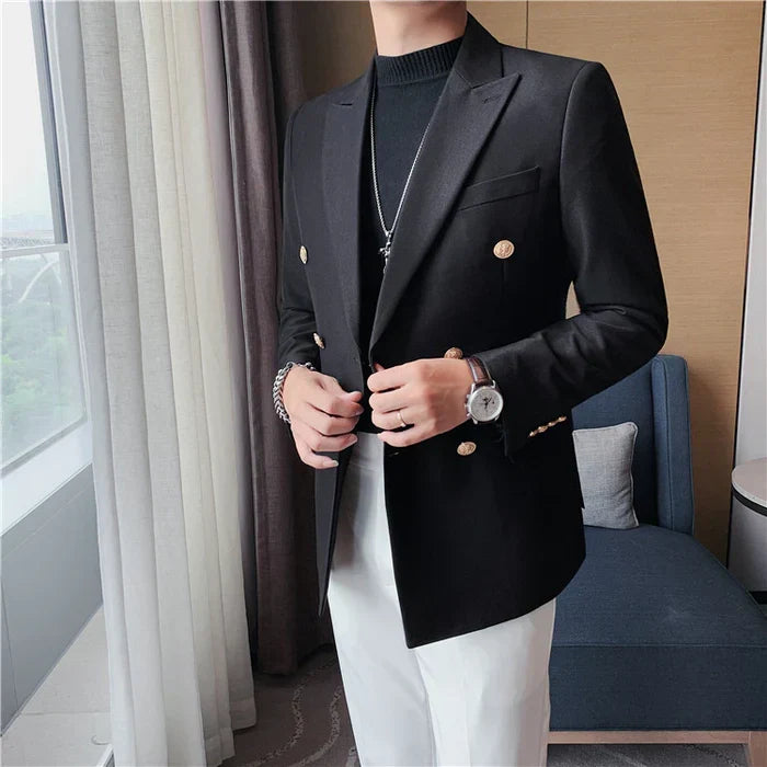 Blazer Masculino de Abotoamento Duplo F016