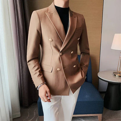 Blazer Masculino de Abotoamento Duplo F016