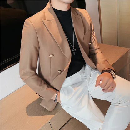 Blazer Masculino de Abotoamento Duplo F016